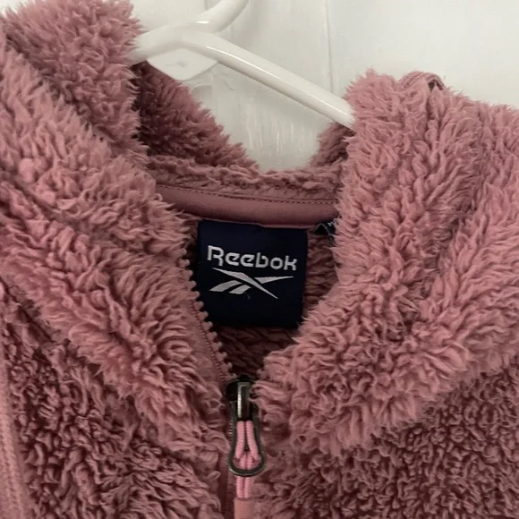 Reebok women’s Dusty Rose Fleece Zip-Up Hoodie size small with pockets - Picture 5 of 5